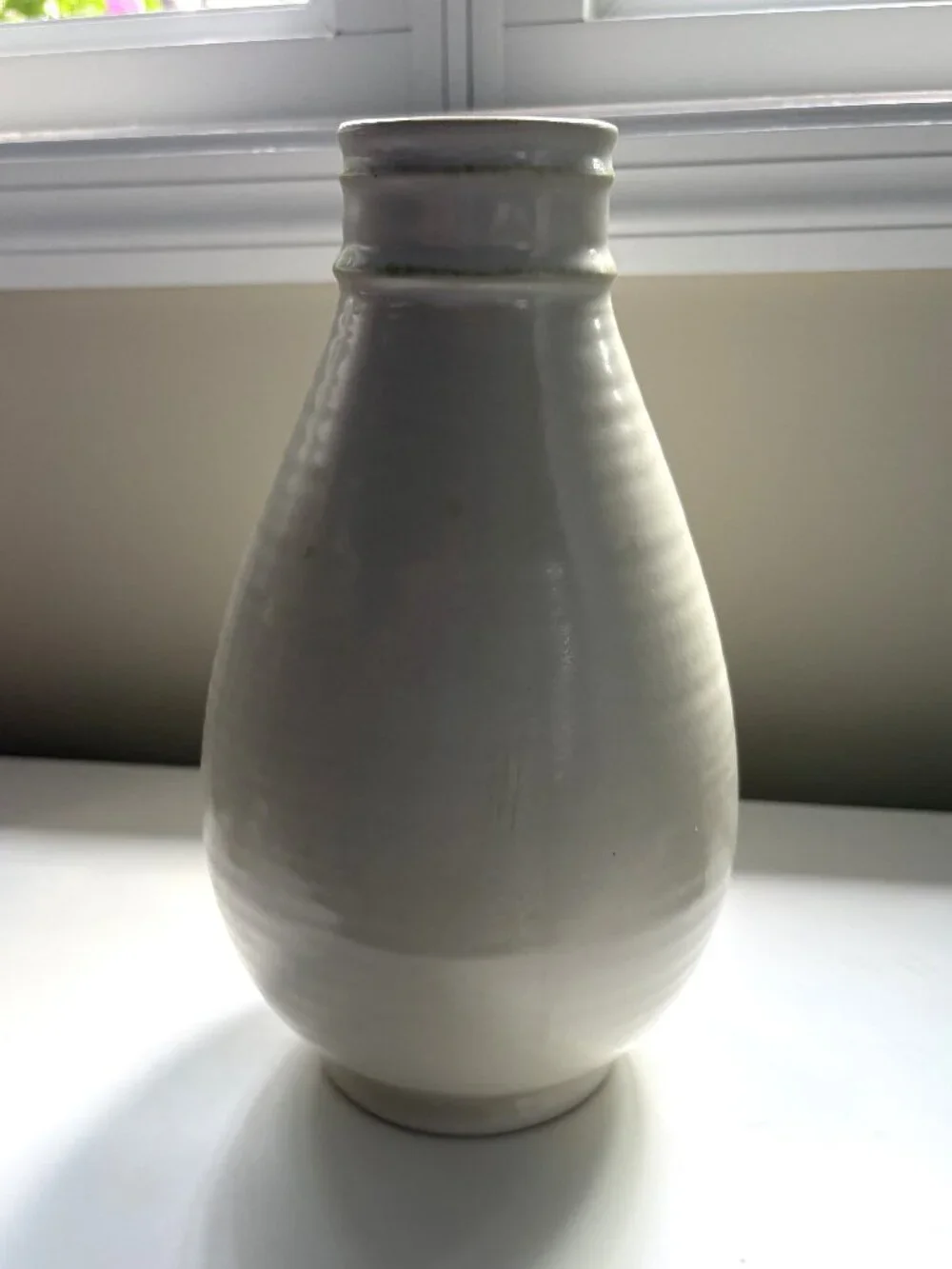Pottery Barn Ceramic Vase Light and Dark Tan - Perfect Condition